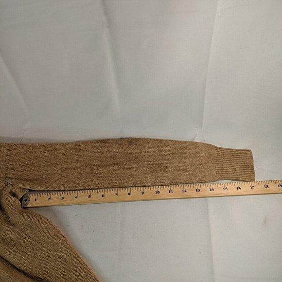 Polo Ralph Lauren Merino Wool Cashmere Sweater Pullover XS Tan Beige Elbow Patch - Picture 14 of 16
